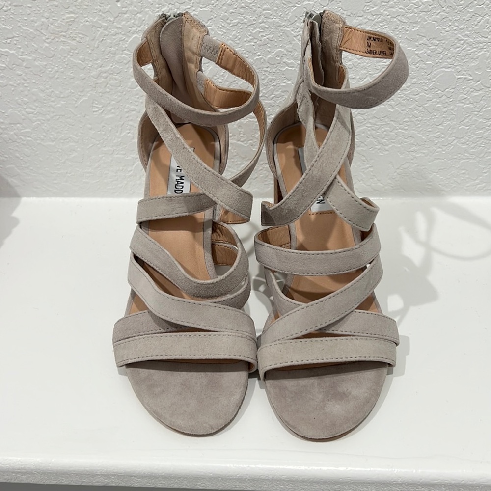 Strappy block heeled sandals